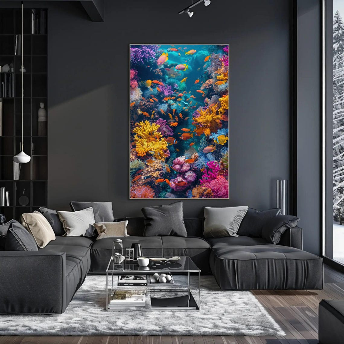 Vibrant Coral Reef With Tropical Fish Underwater Ocean Art Poster - Image 4