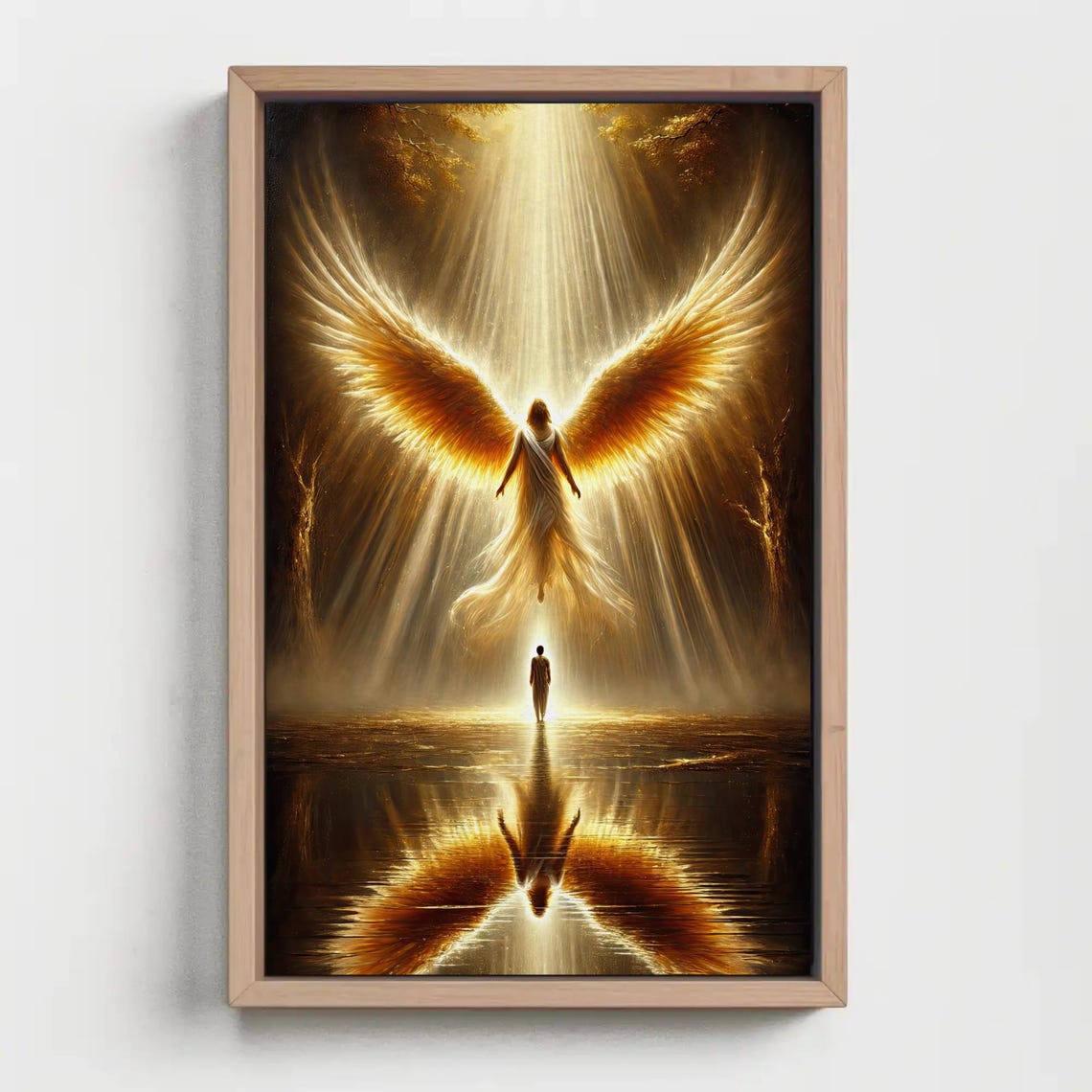 Golden Guardian Angel Ascending In Divine Heavenly Light Poster - Image 2