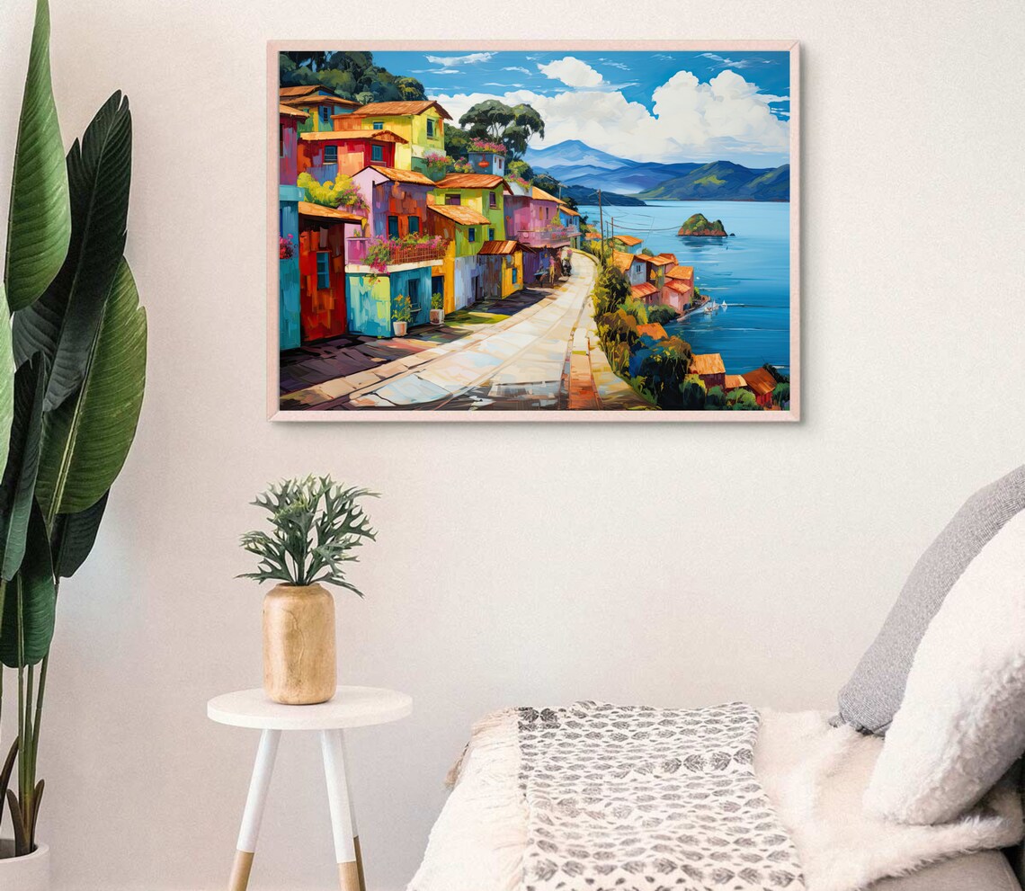 Guatape Colombia Lakeside Village Colourful Landscape Poster - Image 3
