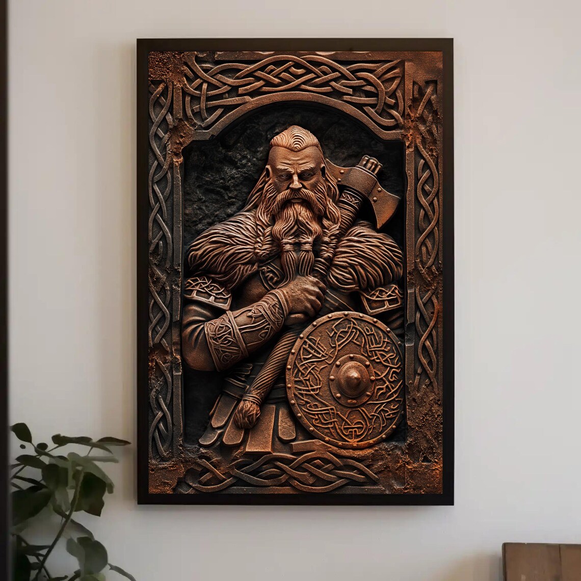 Viking Scandinavian Warrior Art Print, Nordic Style