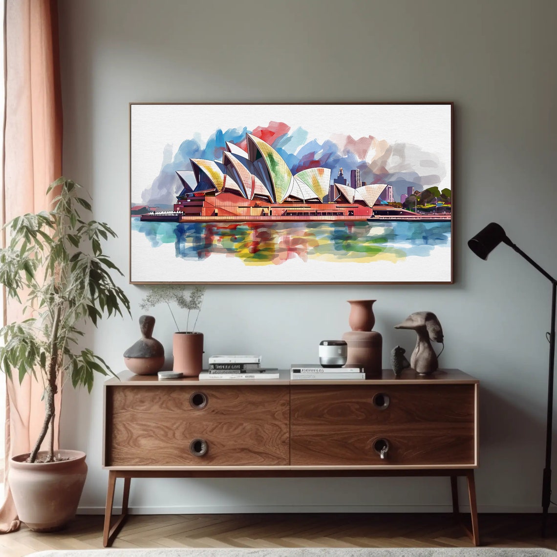 Sydney Opera House Colorful Watercolor Australia Landmark Poster - Image 5