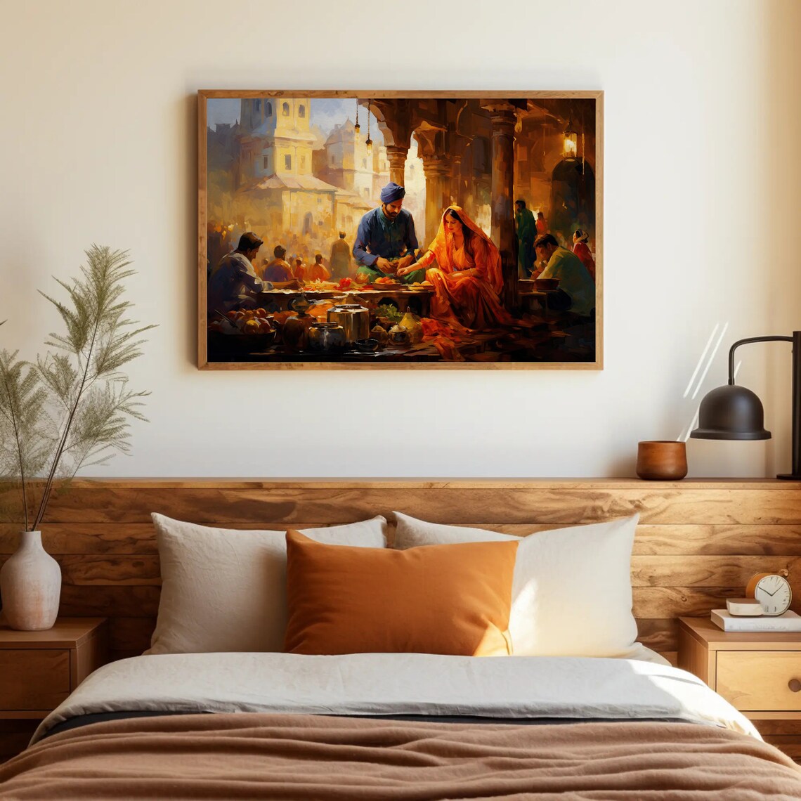 Punjabi Couple in a Bazaar, Indian Art Print - Image 5