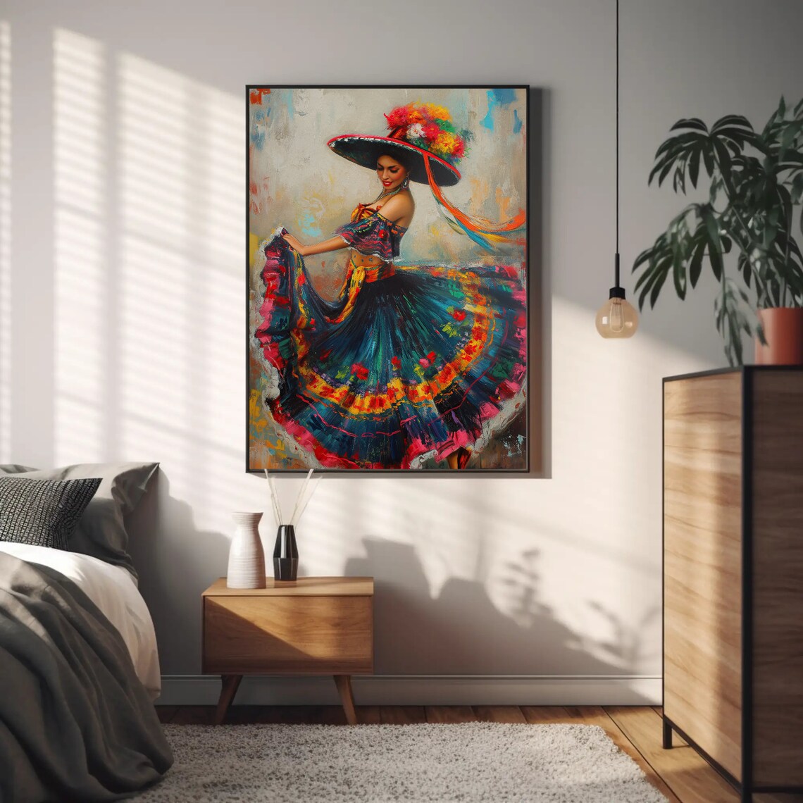 Mexican Folk Art Woman Art Print, Mexico Gift - Image 4