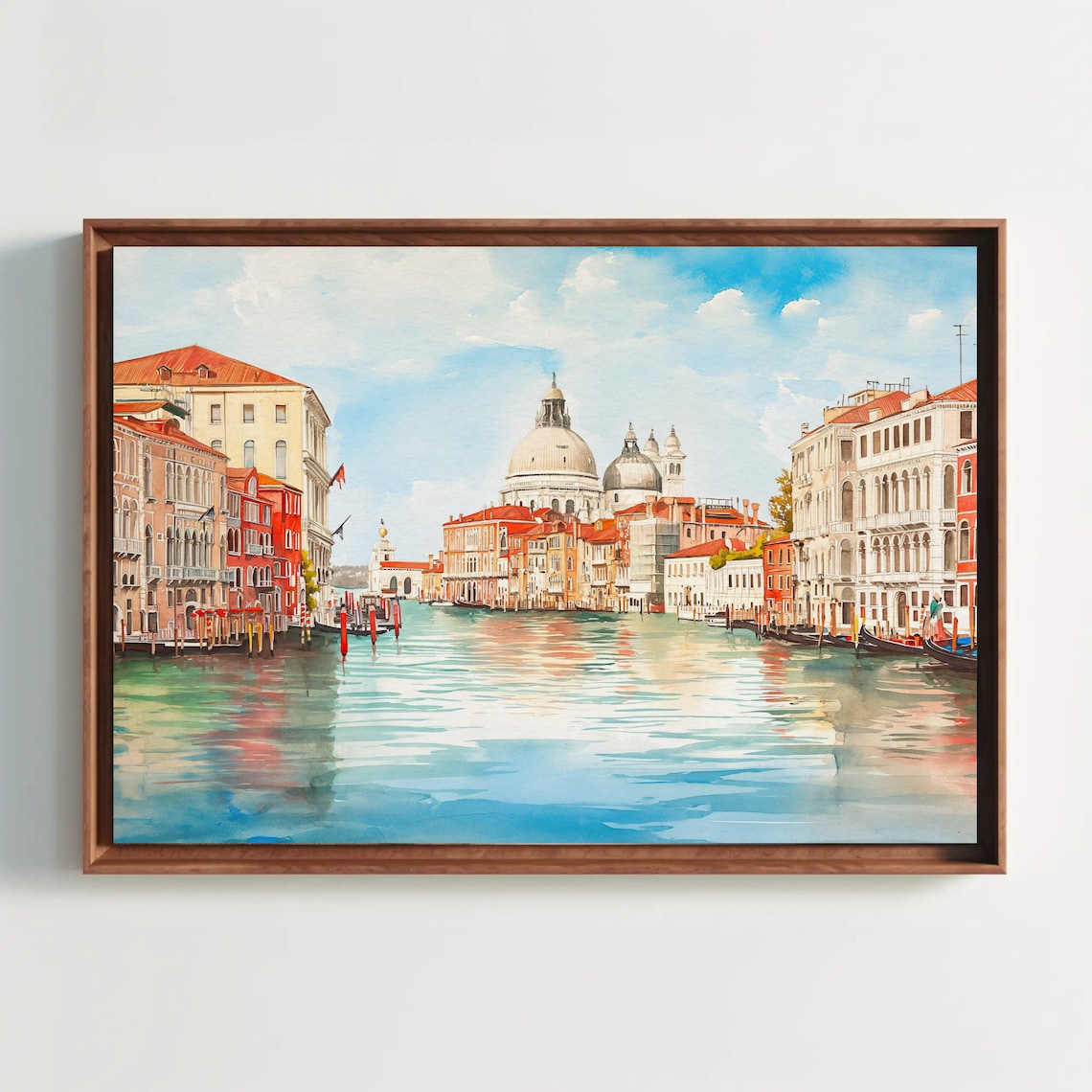 Venice Grand Canal Palazzos Classic Watercolor Cityscape Poster