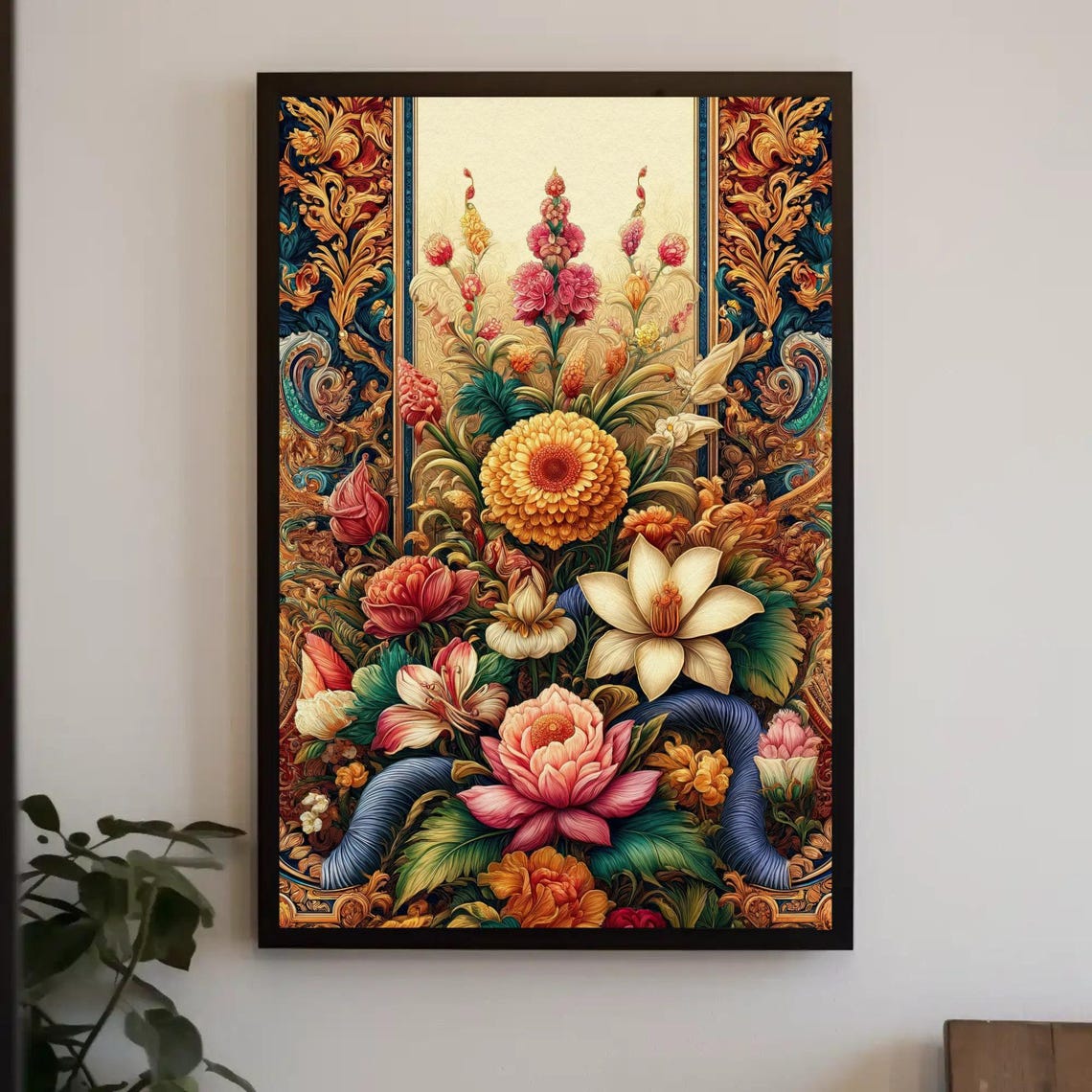 Royal Flowers Oil Painting Floral Wall Art Floral Print Floral Poster Flowers Painting Flowers Boho Home Decor Gift For Her