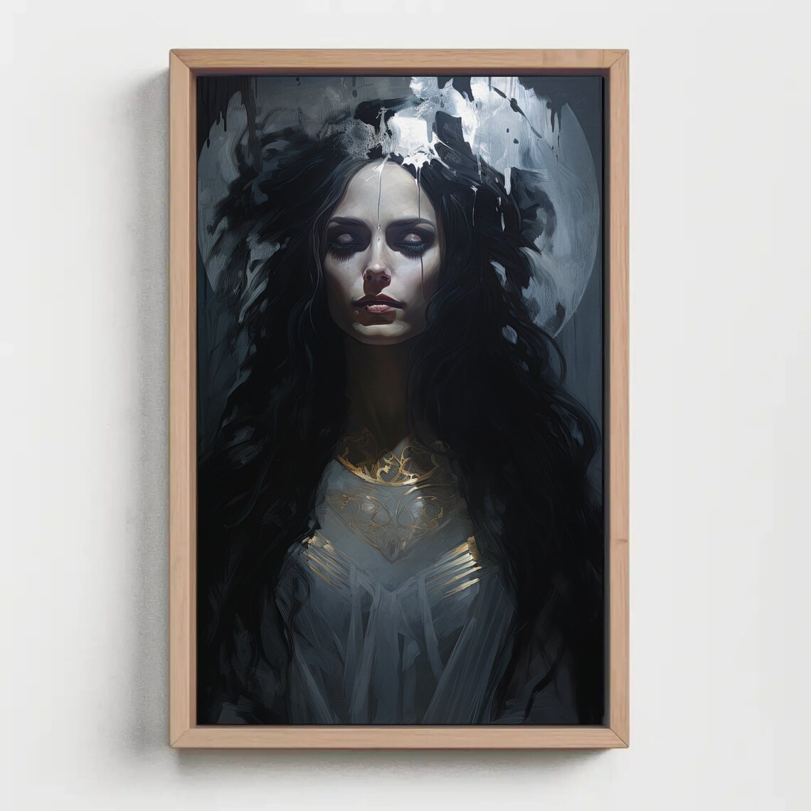 Mystical Hekate Dark Moon Goddess Gothic Oil Painting Art Poster - Image 4