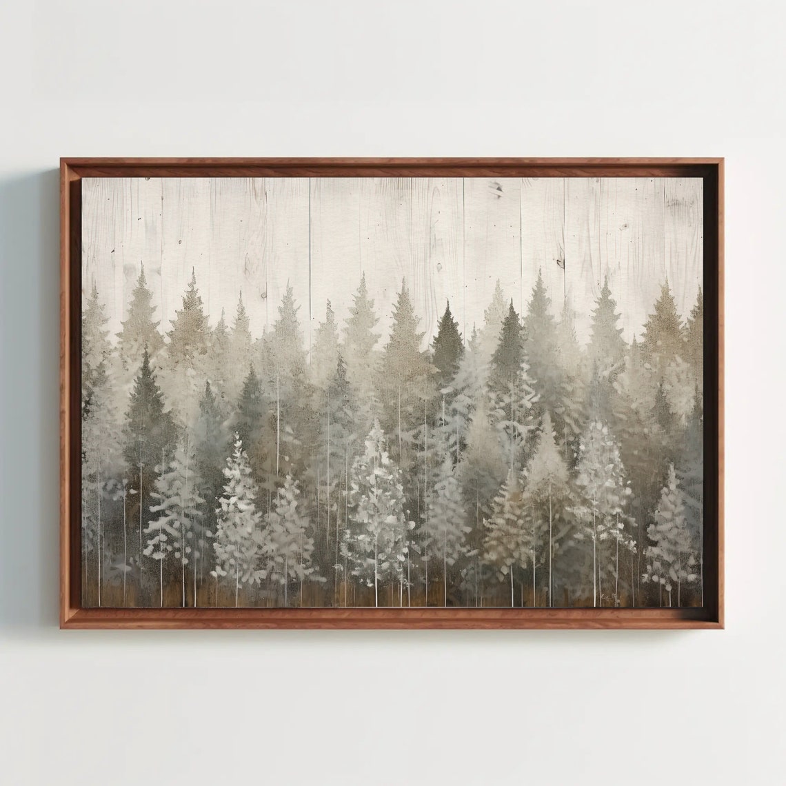 Pine Trees Abstract Wall Art Pine Trees Poster Print Living Room Decor Cabin Wall Decor Winter Wall Art