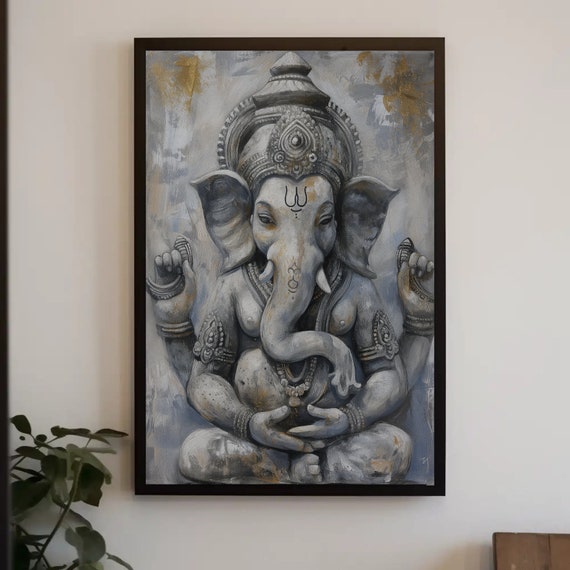 Ganesh Print Hindu God Wall Decor And Religious Art For Home Decor Indian Art Framed Ready To Hang