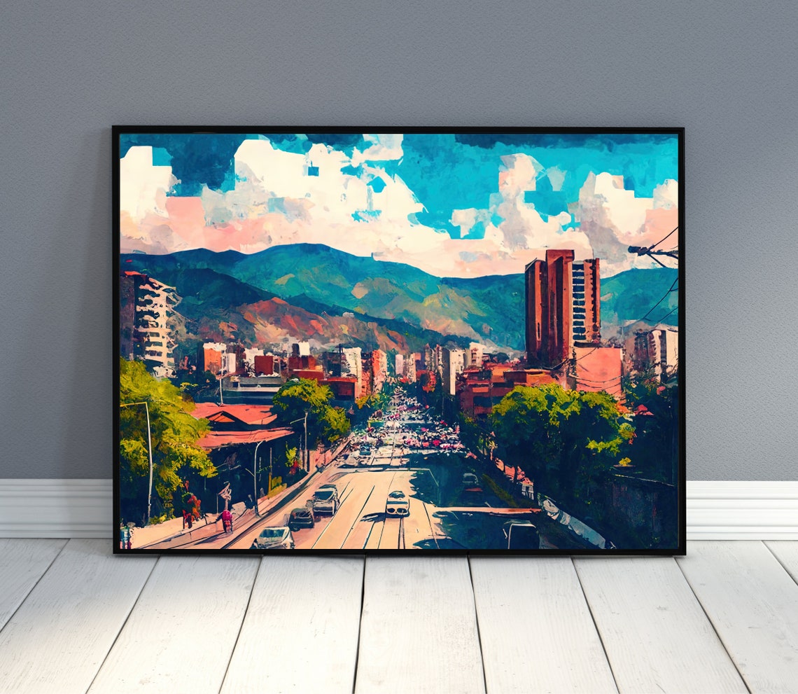 Colombia Art Print Bogota Colombia Art Colombian Travel Print Large Wall Art For Colombian Decor Colombia Oil Painting - Image 2