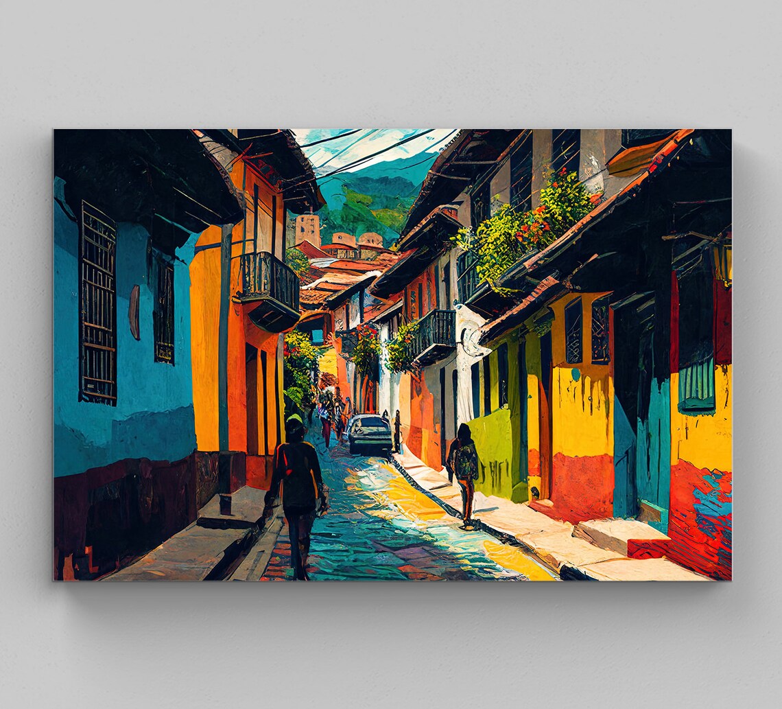 Santander Colombia Travel Poster, Oil-Painting Style