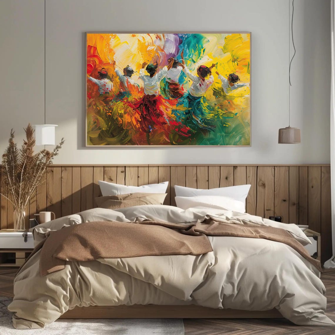 Joyful Holi Festival Dancers In Abstract Color Splash Poster - Image 3