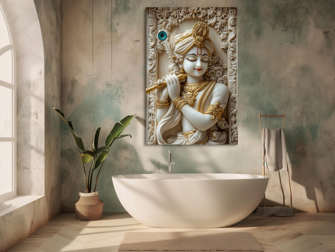Krishna 3D Illusion Print, Hindu Spiritual Art Print - Image 5