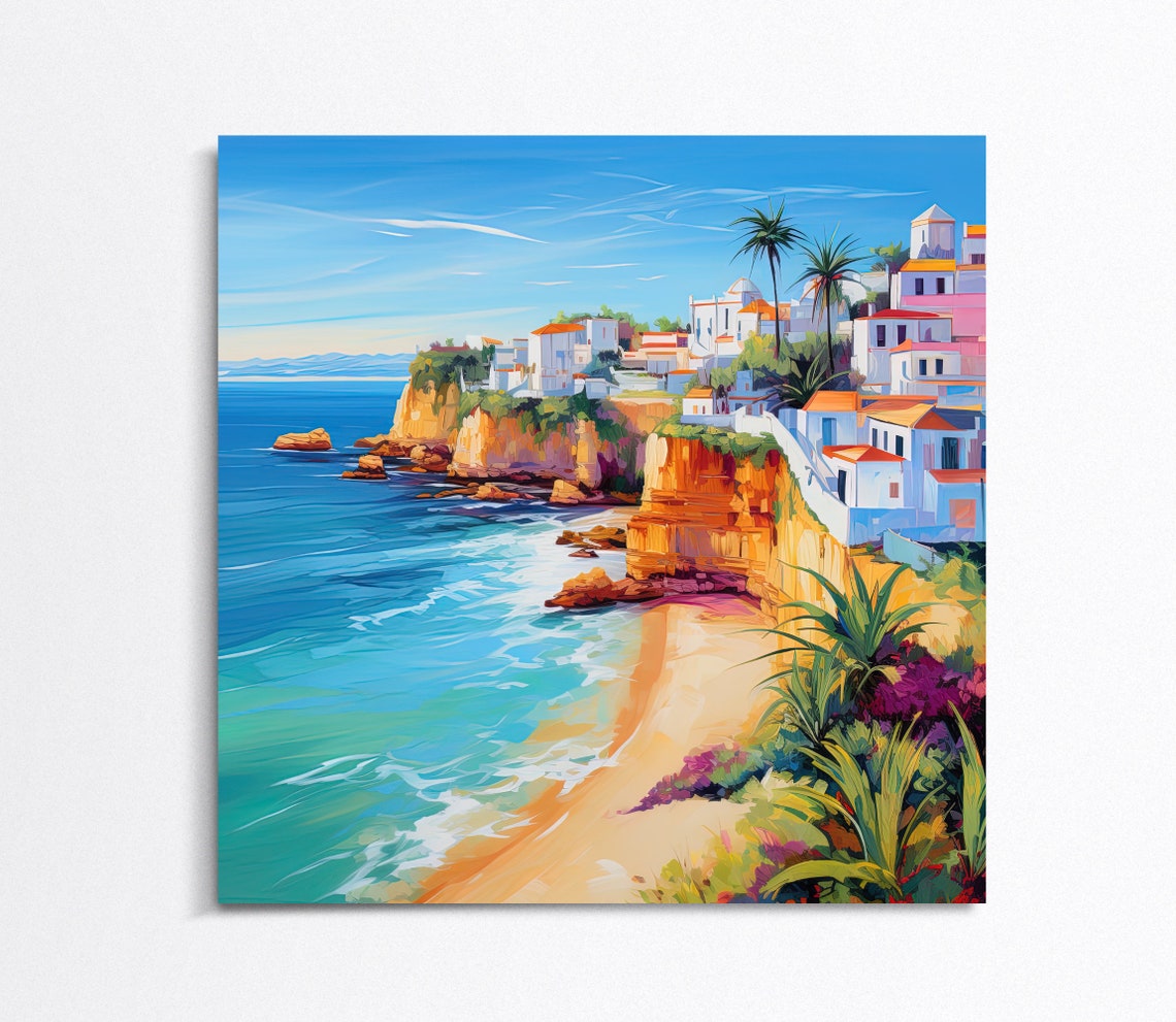 Algarve Wall Art Portugal Travel Print Algarve Large Art Print Algarve Painting Algarve Poster Wall Art - Image 5