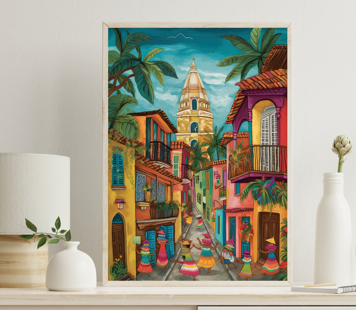 Cartagena Travel Print, Colombia Travel Poster