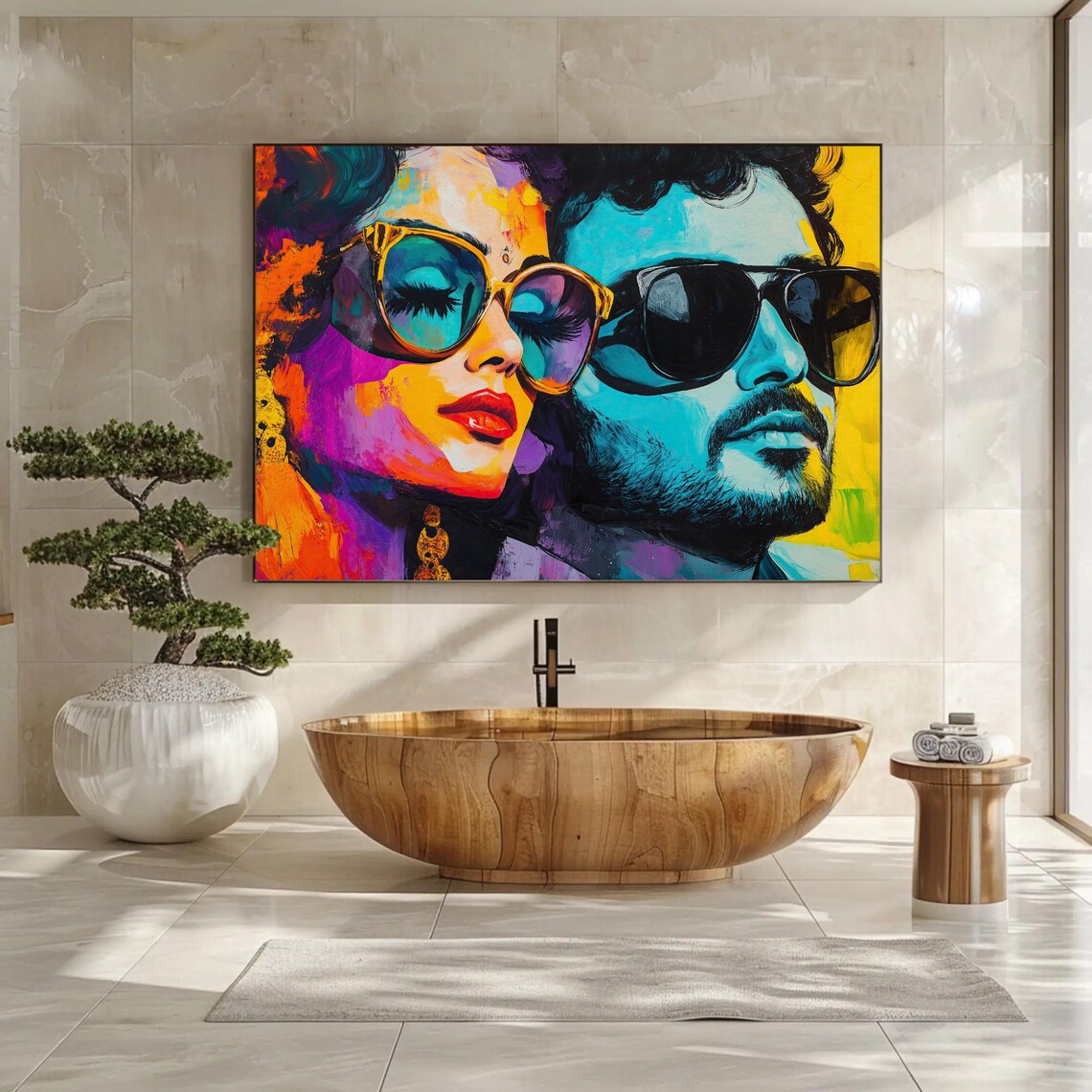 Bollywood Style Indian Couple Pop Art Portrait Sunglasses Poster - Image 3
