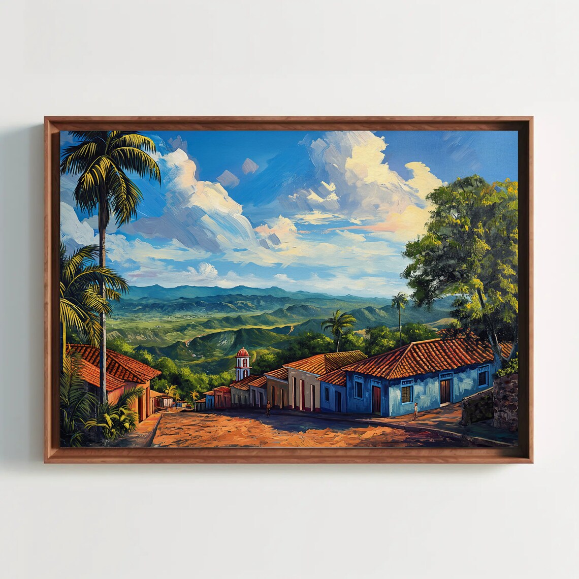 Puerto Rico Mountain Farms, Oil-Painting Style Art Print - Image 5