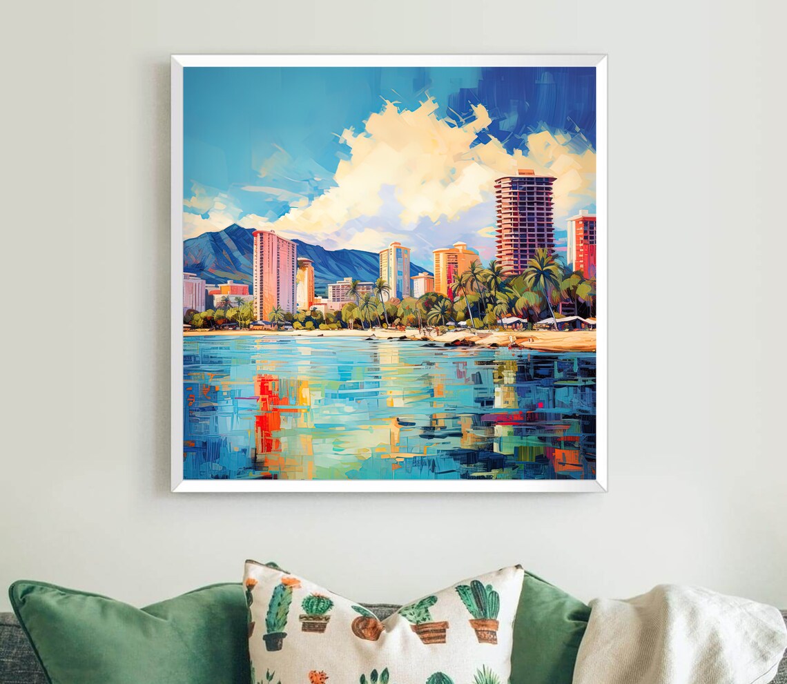 Honolulu Hawaii Travel Poster, Place-Inspired Art Print - Image 5