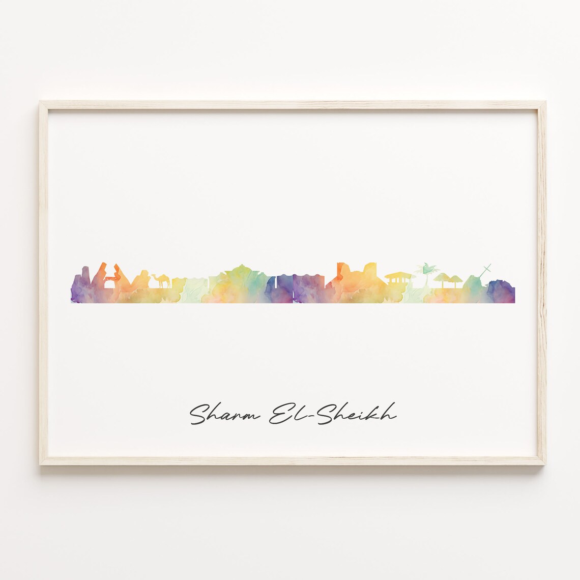 Sharm El-Sheikh Egypt Watercolor Skyline Cityscape Travel Poster