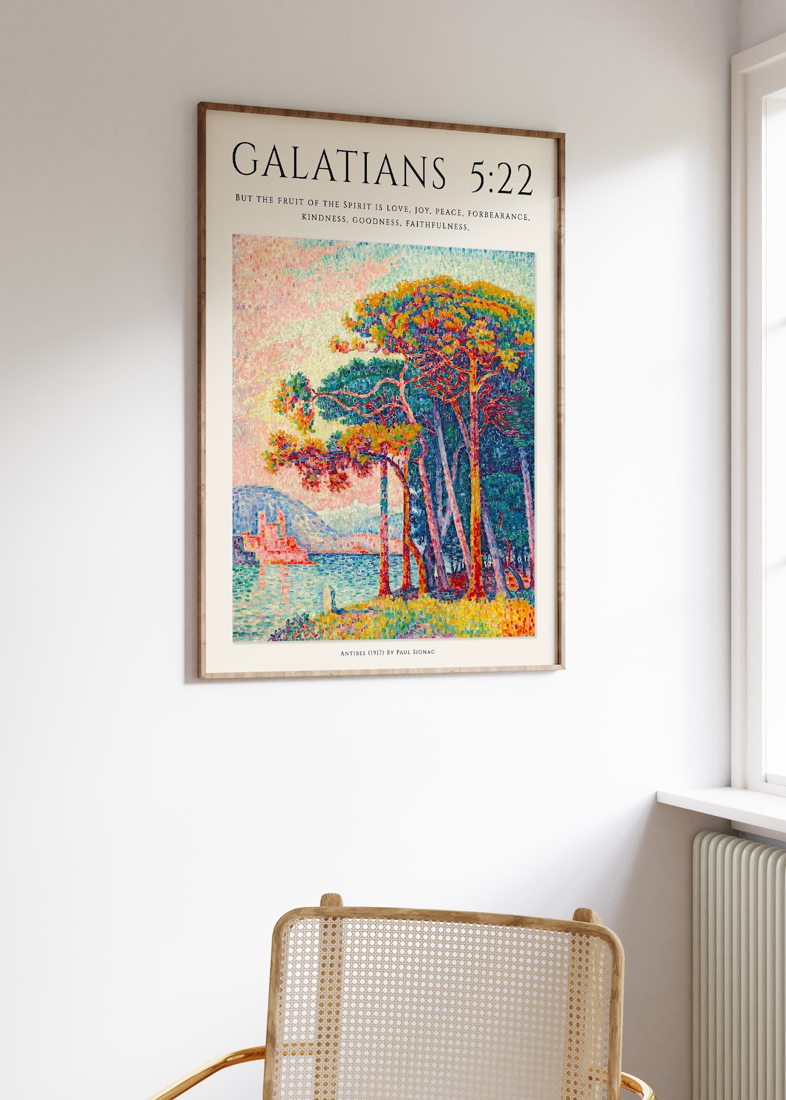 Bible Verse Poster, Paul Signac Pointillism Print - Image 2