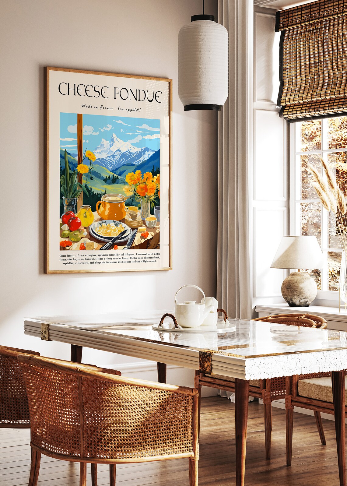 Cheese Fondue French Alps Retro Kitchen Vintage Food Art Poster - Image 3