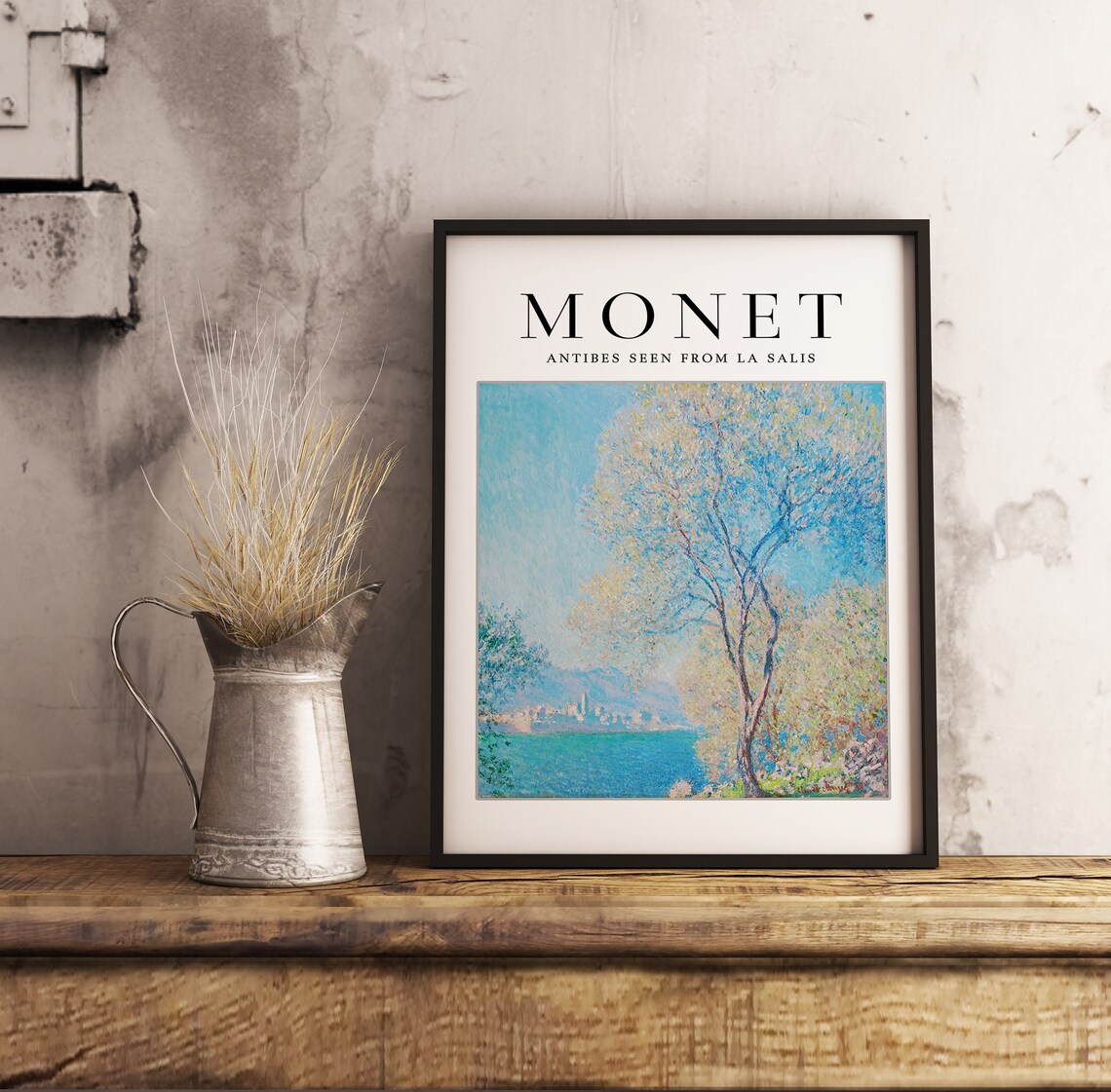 Monet Antibes Seen From La Salis Coastal Landscape Art Print - Image 3
