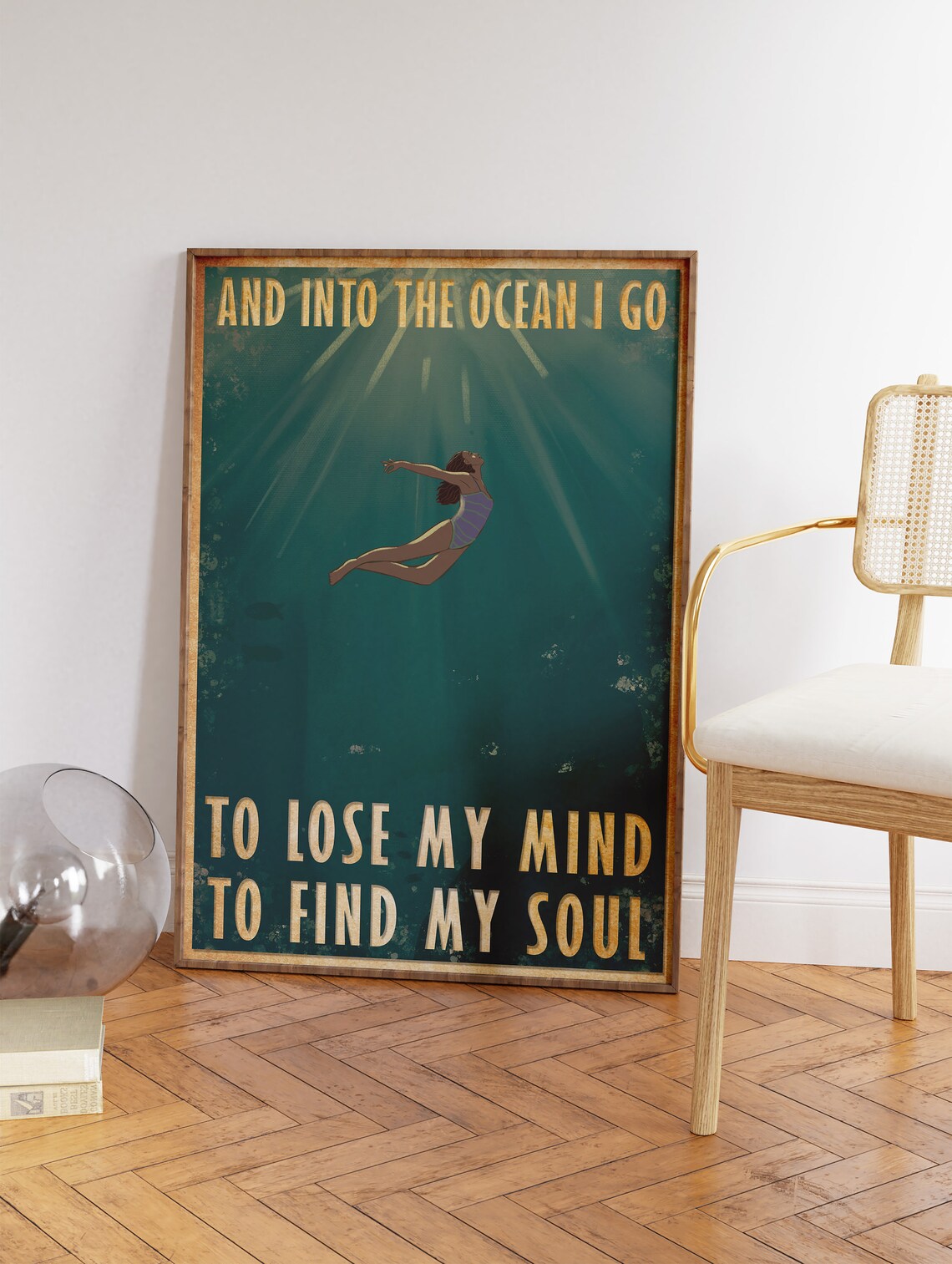Into The Ocean I Go Vintage Travel Poster - Image 3