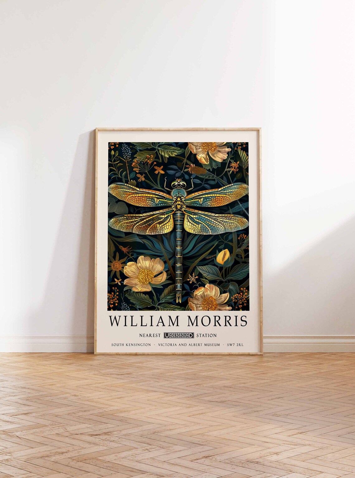 William Morris Dragonfly Botanical Art Print - Image 2