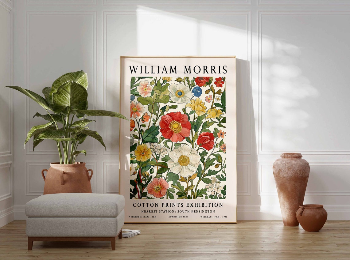 William Morris Colorful Wildflower Meadow Floral Pattern Poster - Image 3