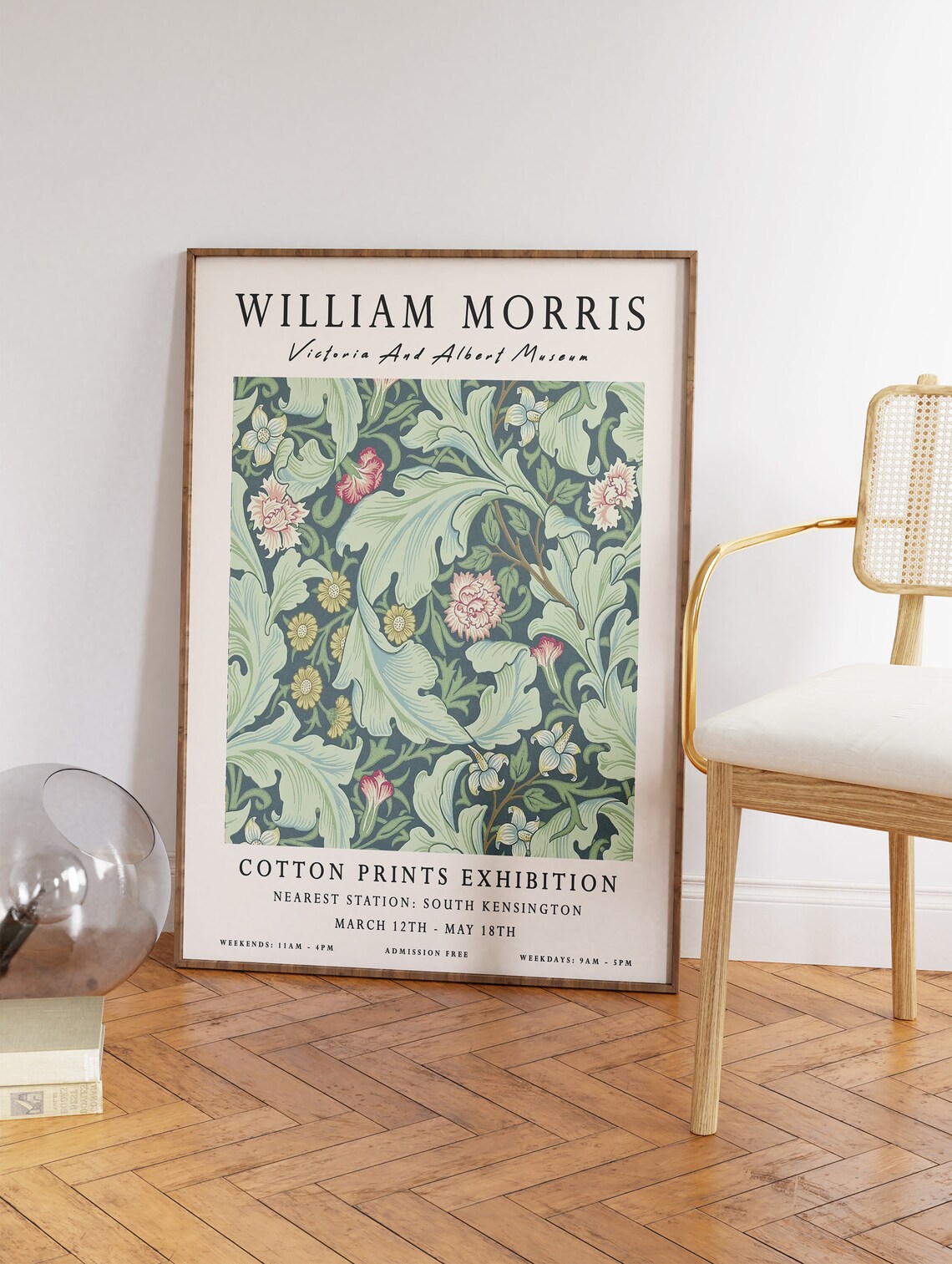 William Morris Exhibition Poster, Vintage Floral Print - Image 2