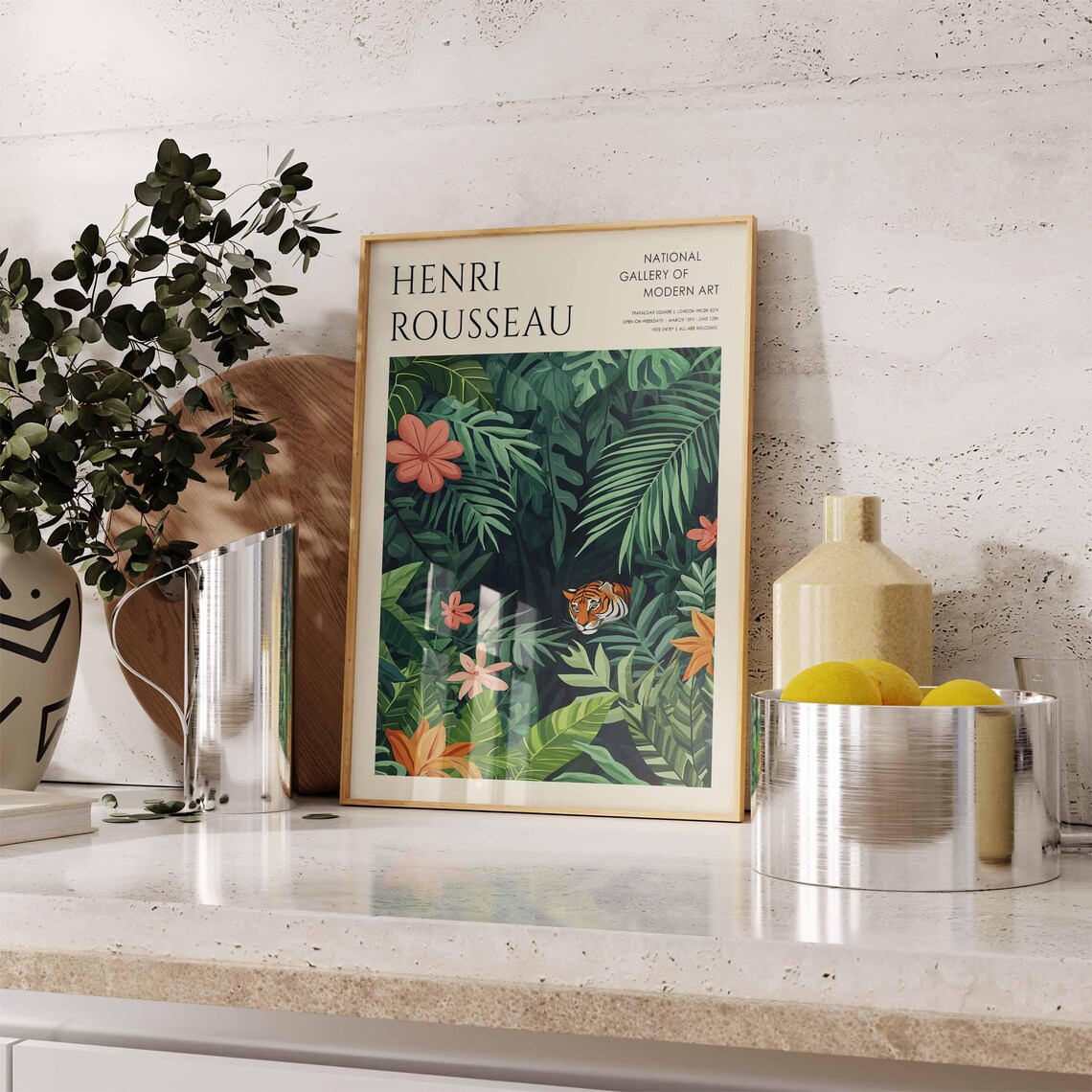 Henri Rousseau Tiger Jungle Tropical Leaves Exhibition Poster - Image 4