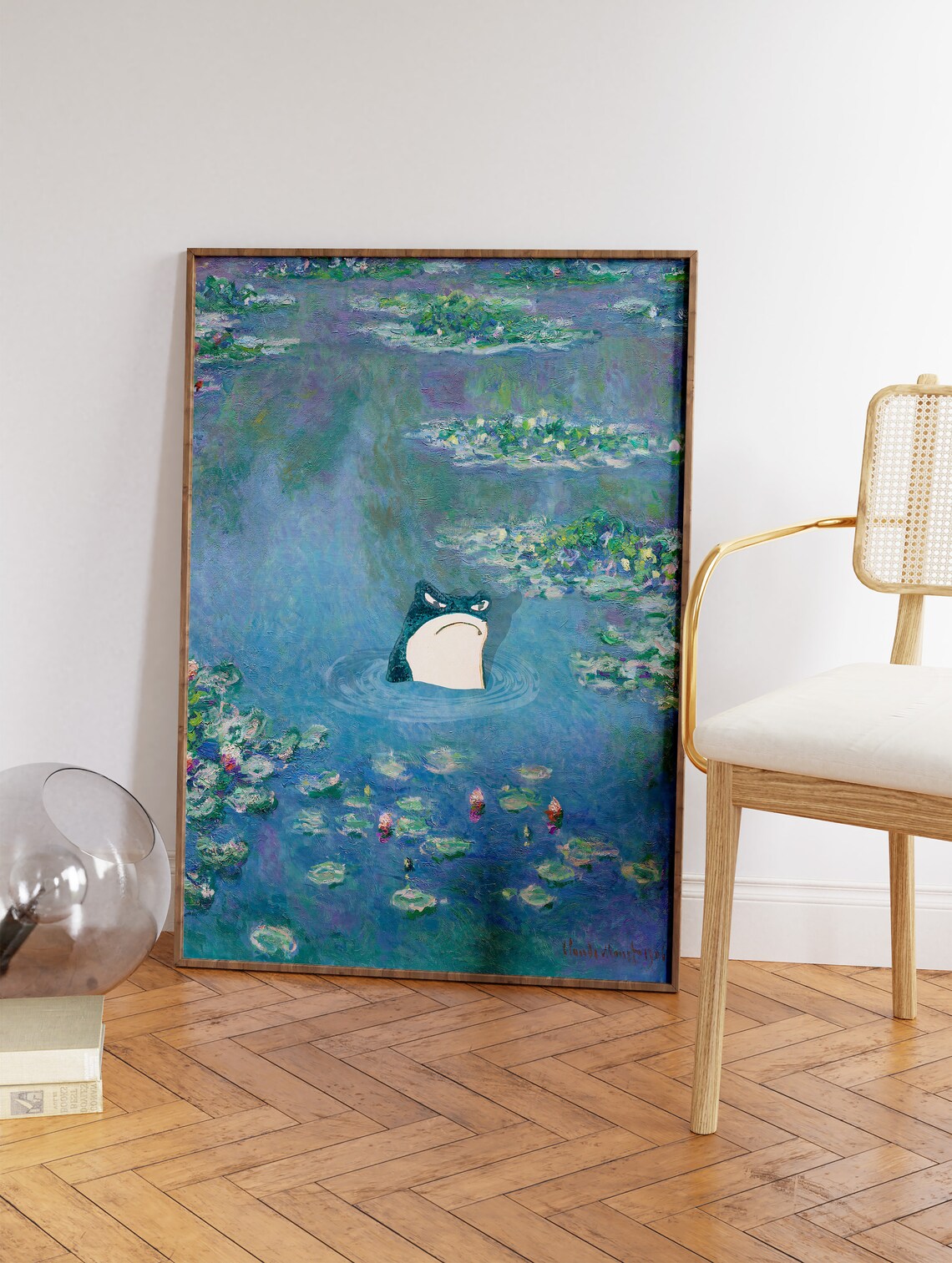 Monet-Inspired Waterlily Frog Art Print - Image 3