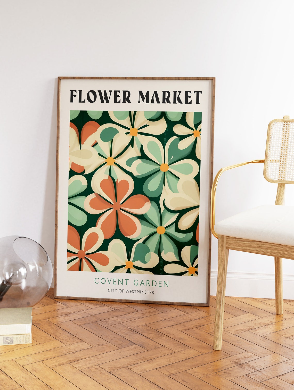 Flower Market Covent Garden Retro Floral Pattern Wall Poster - Image 2