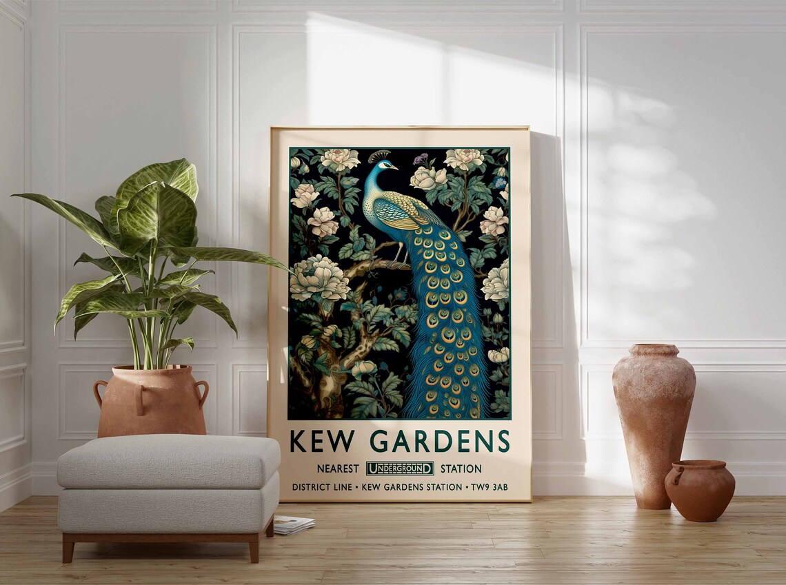 William Morris Peacock London Vintage Poster - Image 3