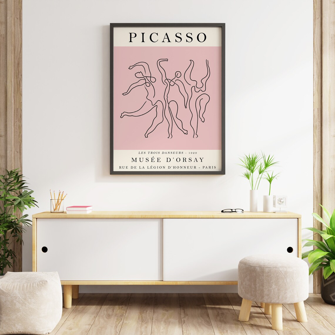 Picasso Dance Pink Vintage Line Drawing Art Print - Image 2