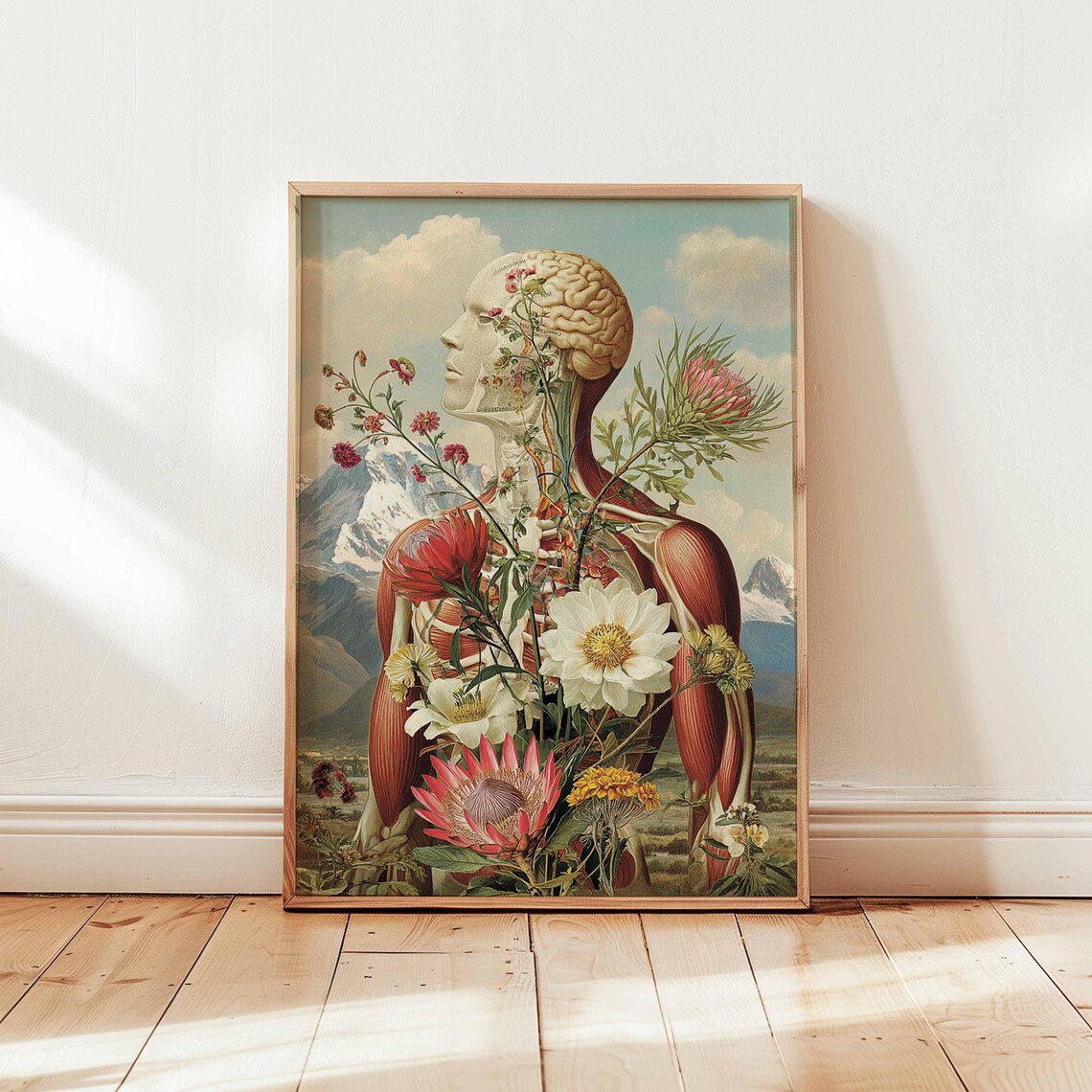 Vintage Human Anatomy Poster, Educational Medical Print
