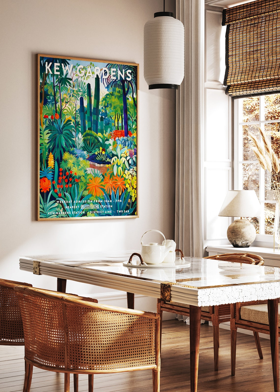 Kew Gardens London Lush Greenhouse Colorful Botanical Poster - Image 3