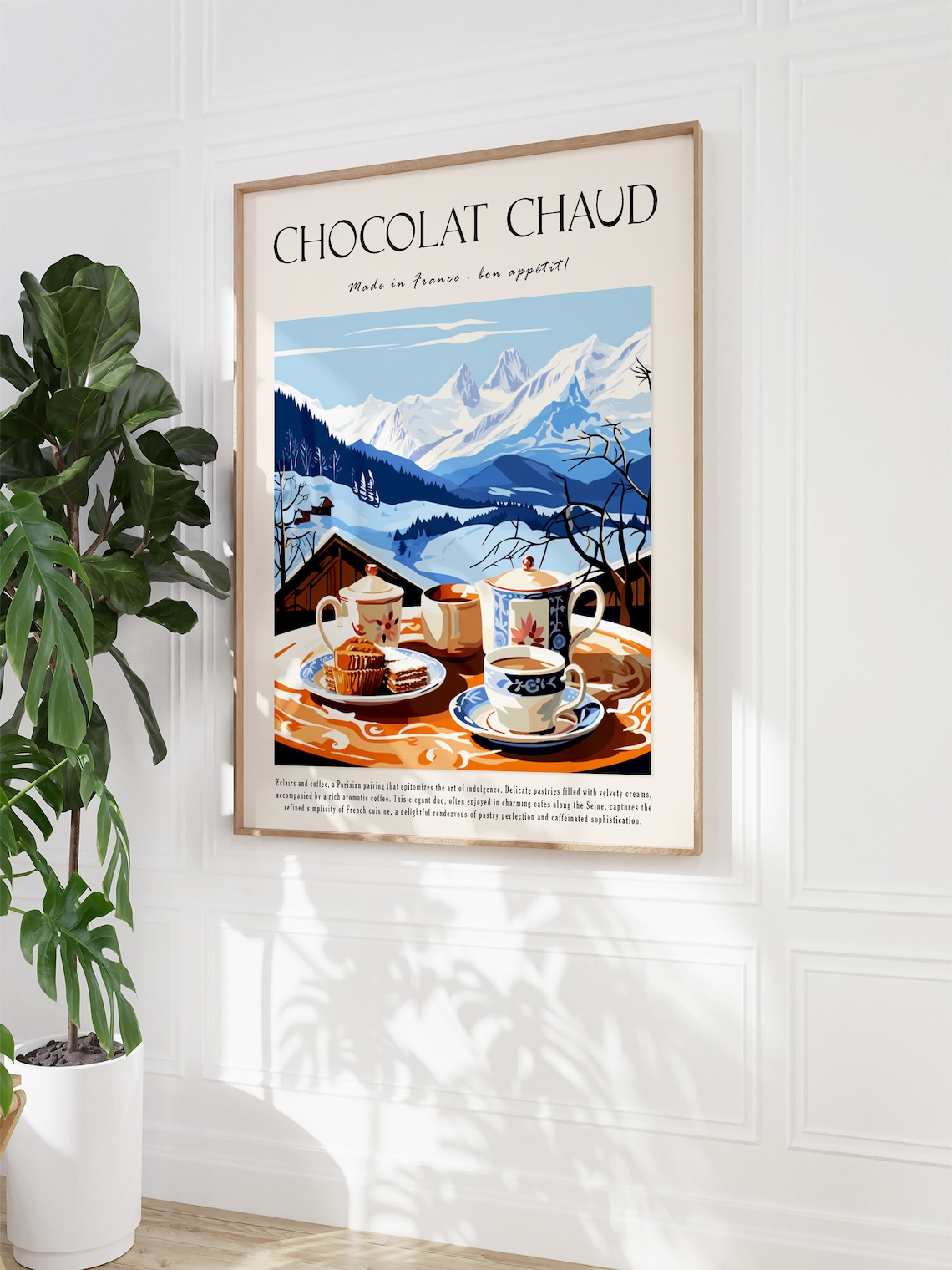 Hot Chocolate Kitchen Decor Poster, French Food Art - Image 3