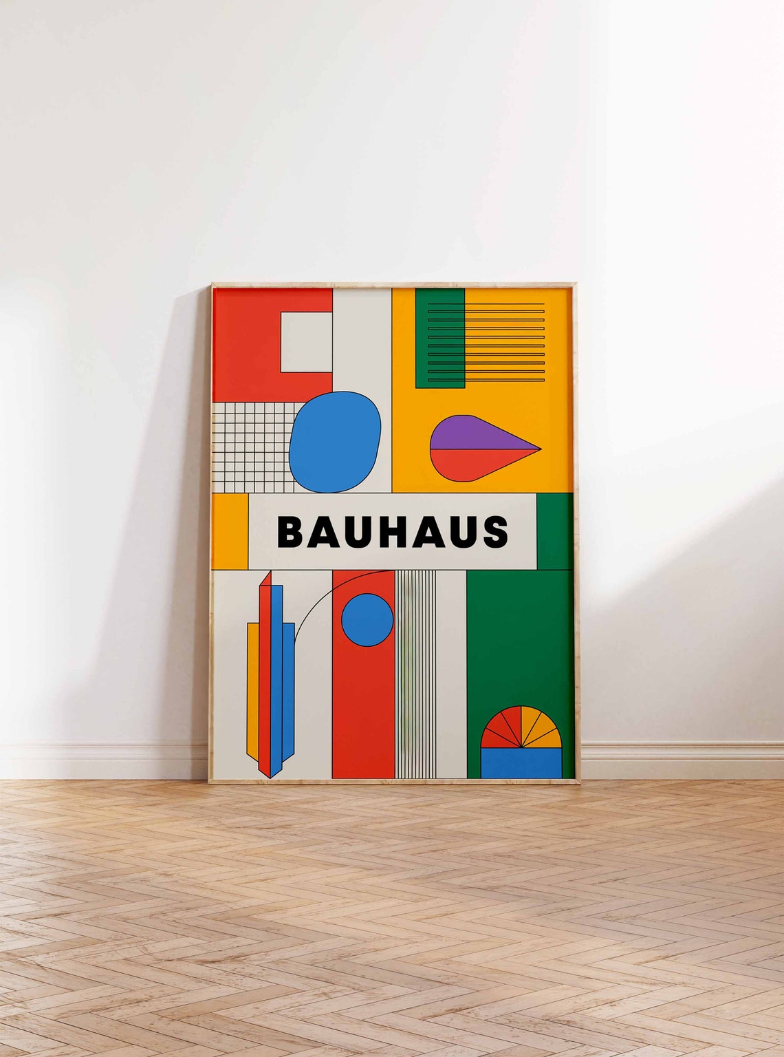Bauhaus Abstract Bold Colorful Geometric Design Modernist Poster - Image 2