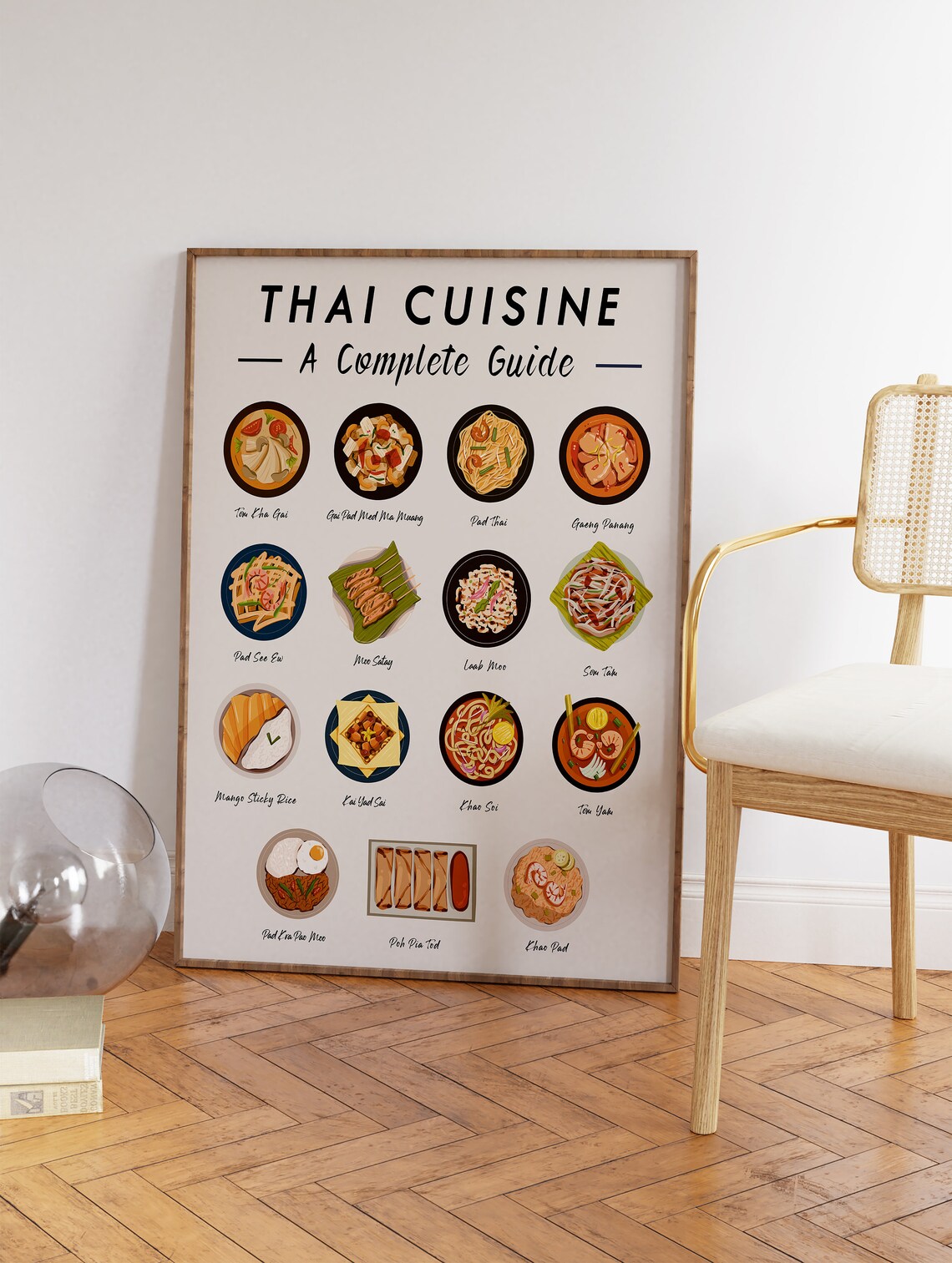 Thailand Cuisine Food Art Print, Retro Kitchen Poster - Image 3