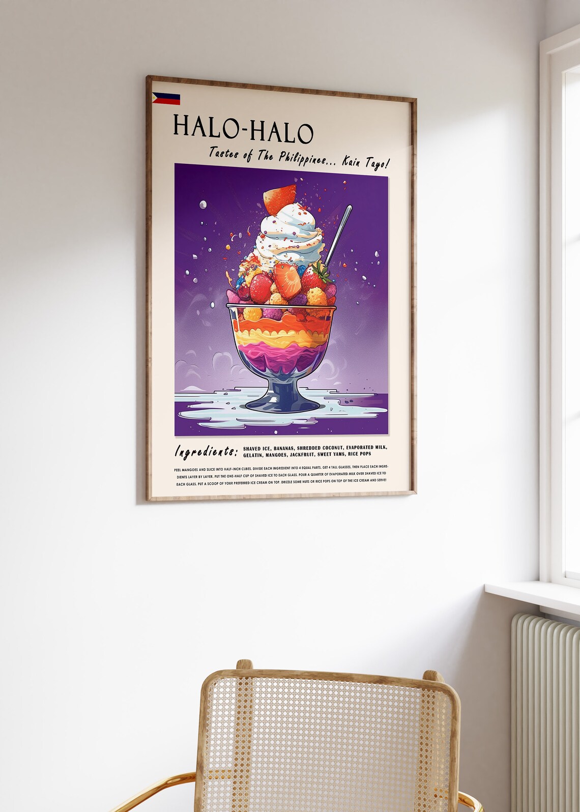 Halo-Halo Filipino Food Poster, Kitchen Decor - Image 3