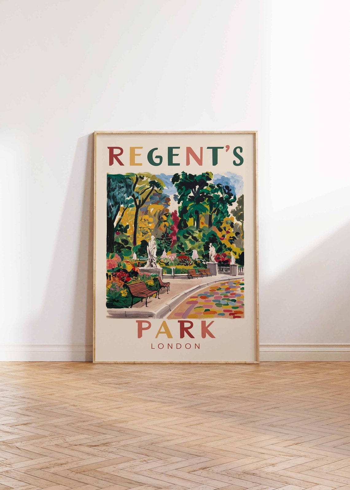 Regents Park Poster London Print London Art London Poster London Travel Print William Morris Print Retro London Art - Image 2