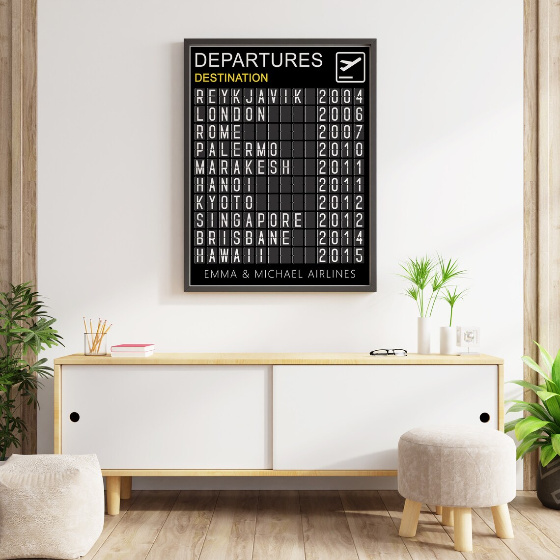 Personalized Custom Travel Poster, Airport Departure Board - Image 3
