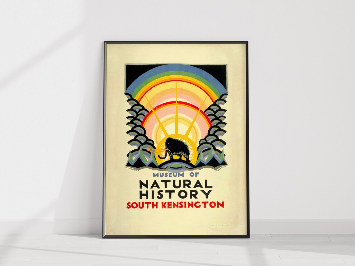 Kauffer Museum Of Natural History 1923 Vintage Travel Poster - Image 2