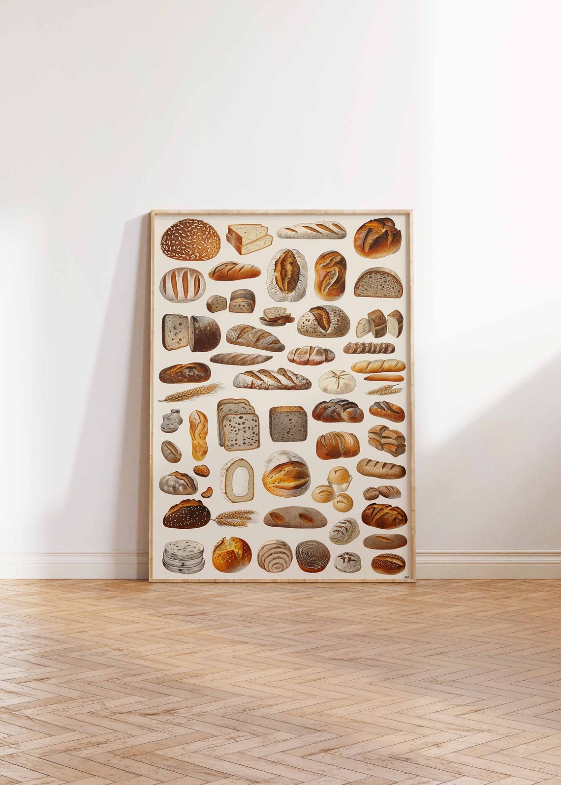 Fine Line Bread Collection Illustrated Bakery Kitchen Poster Art - Image 2