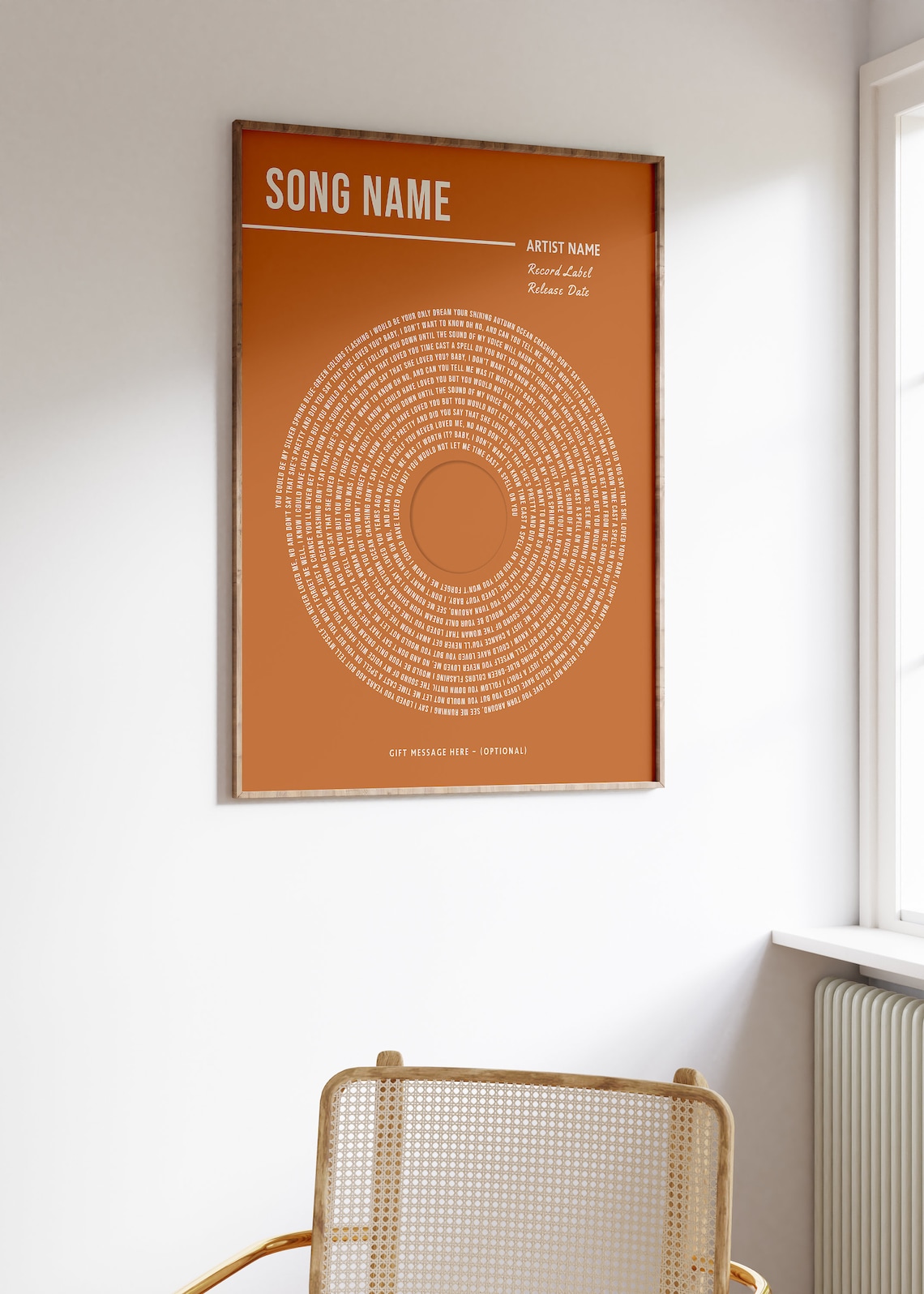 Custom Vinyl Lyrics Print, Personalised Music Poster - Image 2