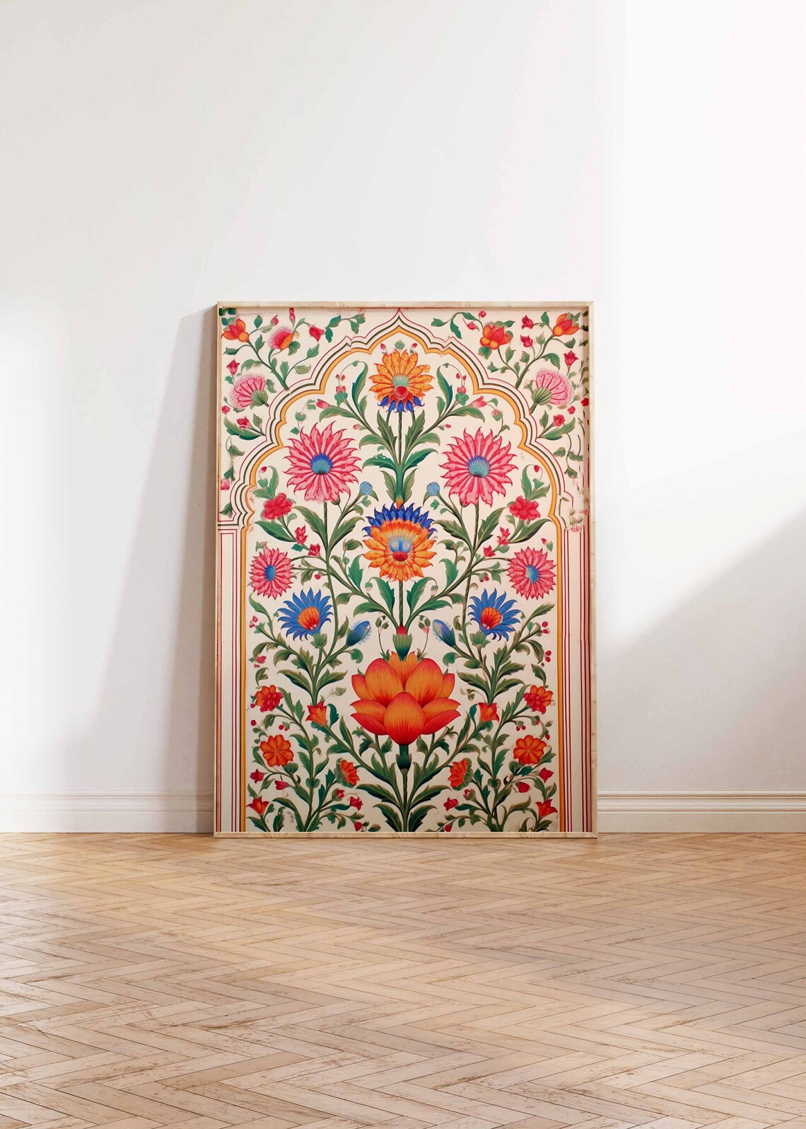 Indian Floral Pichwai Art Poster, Indian Decor Pattern - Image 3