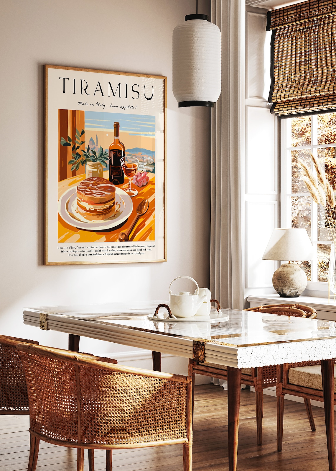 Tiramisu Italian Dessert Poster, Retro Food Art Print - Image 2