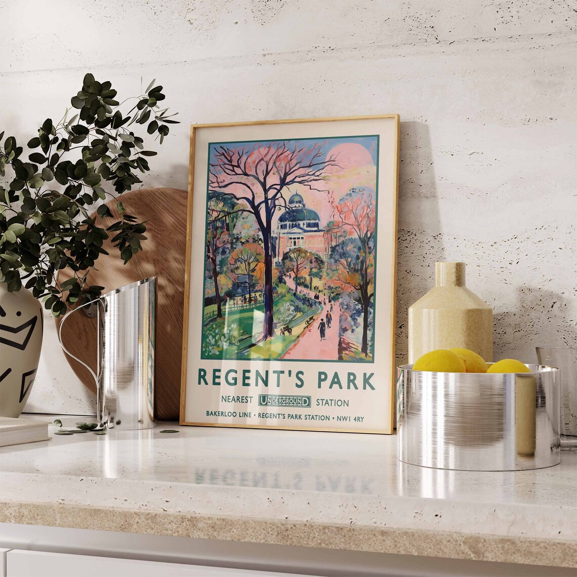 Regent's Park Vintage London Underground Park Travel Poster Art - Image 2