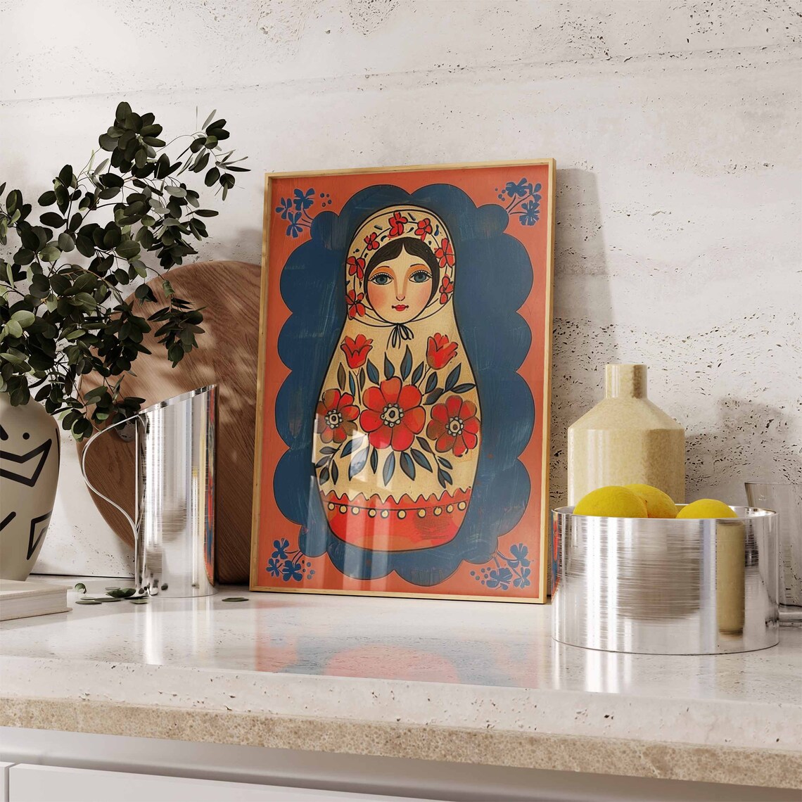 Russian Doll Matryoshka Folk Art Poster Print - Image 3