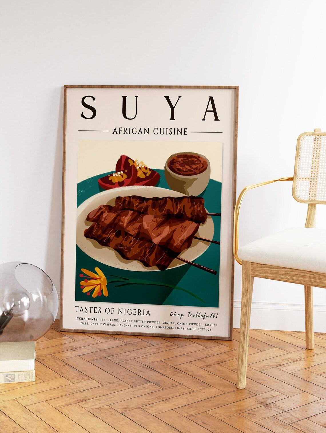 Nigerian Suya Food Travel Poster, Kitchen Decor - Image 2